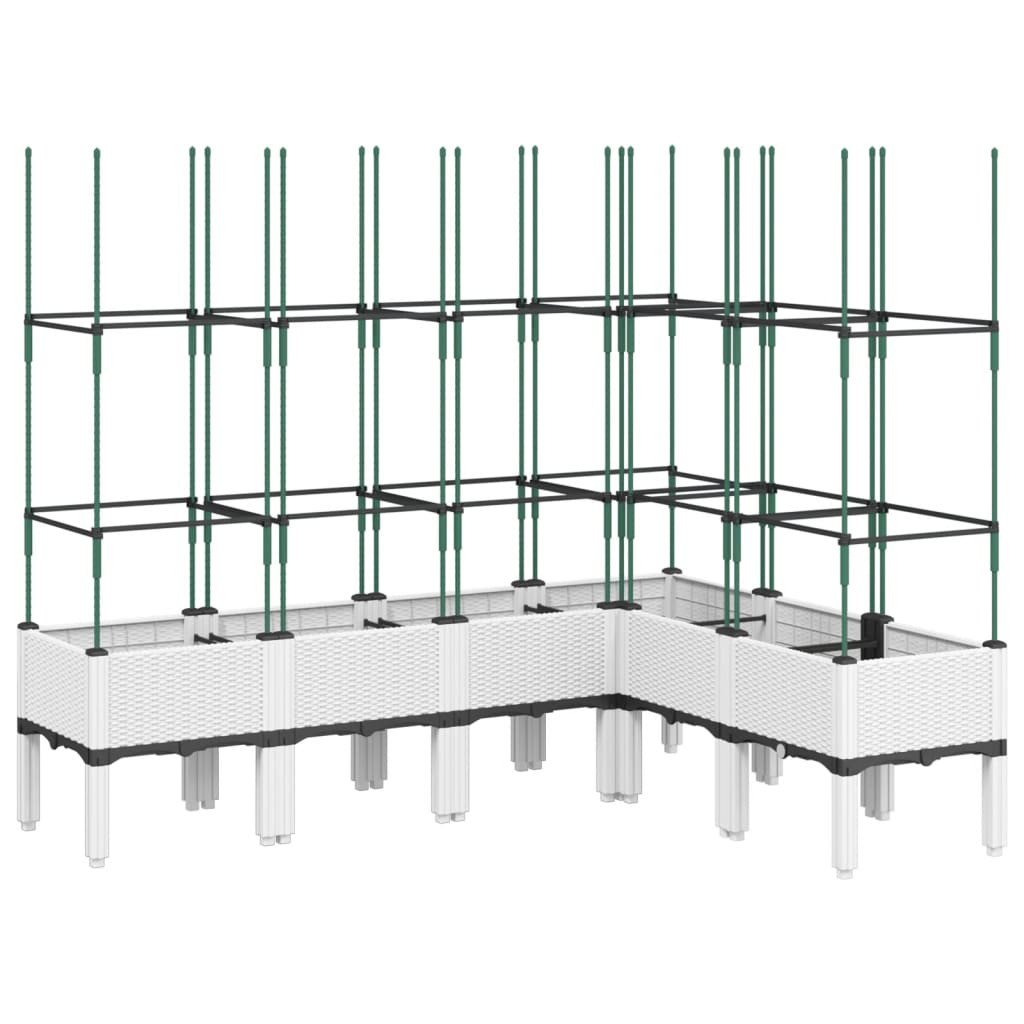 Plantenbak met latwerk 160x120x142,5 cm polypropeen wit