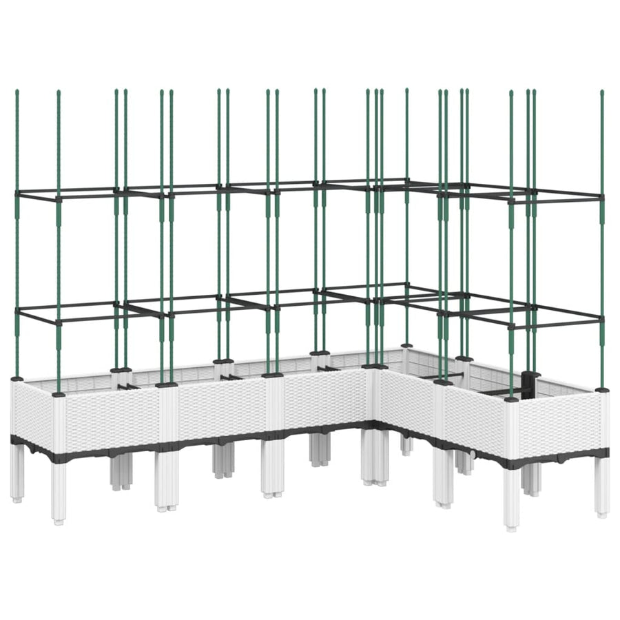 Plantenbak met latwerk 160x120x142,5 cm polypropeen wit