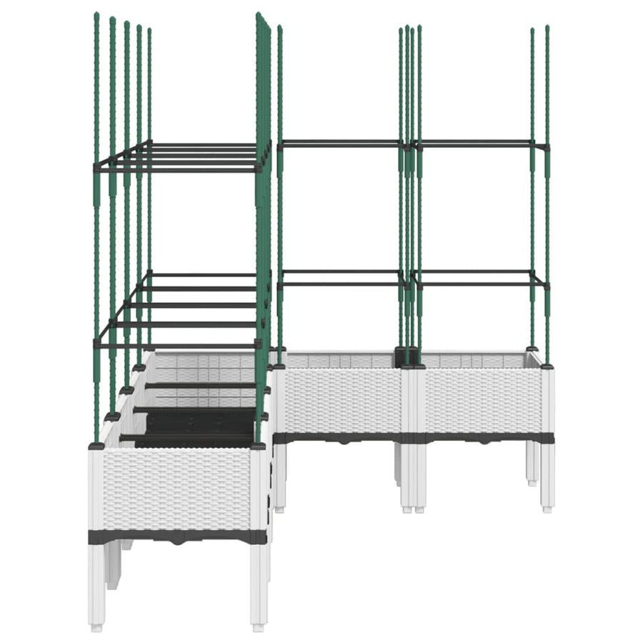 Plantenbak met latwerk 160x120x142,5 cm polypropeen wit