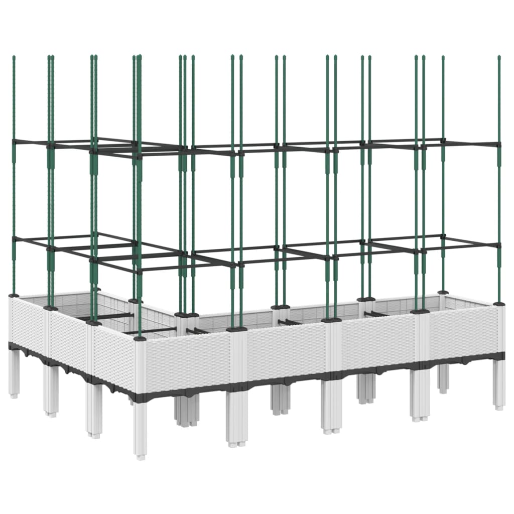 Plantenbak met latwerk 160x120x142,5 cm polypropeen wit