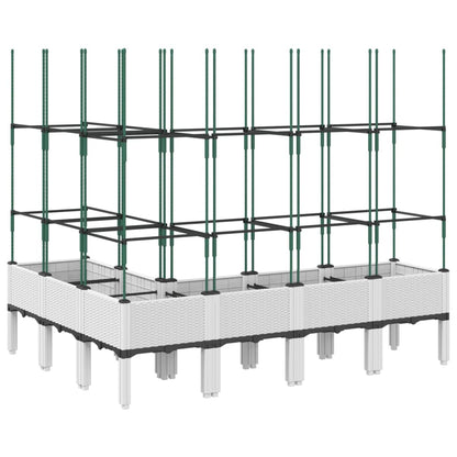 Plantenbak met latwerk 160x120x142,5 cm polypropeen wit