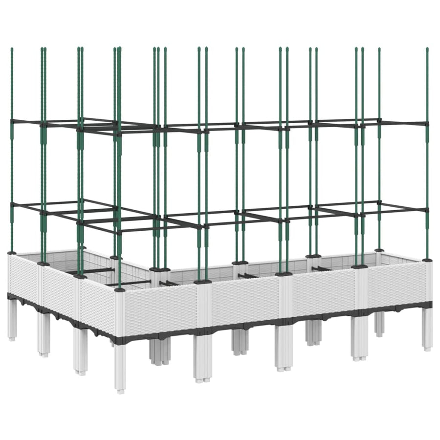 Plantenbak met latwerk 160x120x142,5 cm polypropeen wit