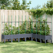 Plantenbak met latwerk 200x160x142,5 cm polypropeen blauwgrijs