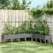 Plantenbak met latwerk 200x160x142,5 cm lichtgrijs