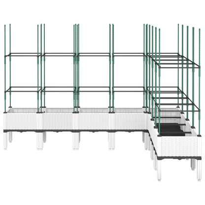 Plantenbak met latwerk 200x160x142,5 cm polypropeen wit