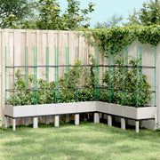 Plantenbak met latwerk 200x160x142,5 cm wit polypropeen