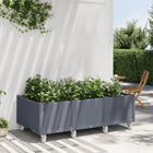 Planter with wheels 150x80x54 cm polypropylene blue-grey
