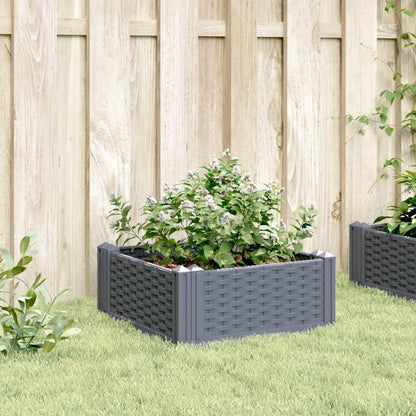 Plantenbak met pinnen 42,5x42,5x28,5 cm polypropeen grijs