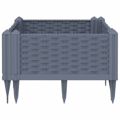 Plantenbak met pinnen 42,5x42,5x28,5 cm polypropeen grijs