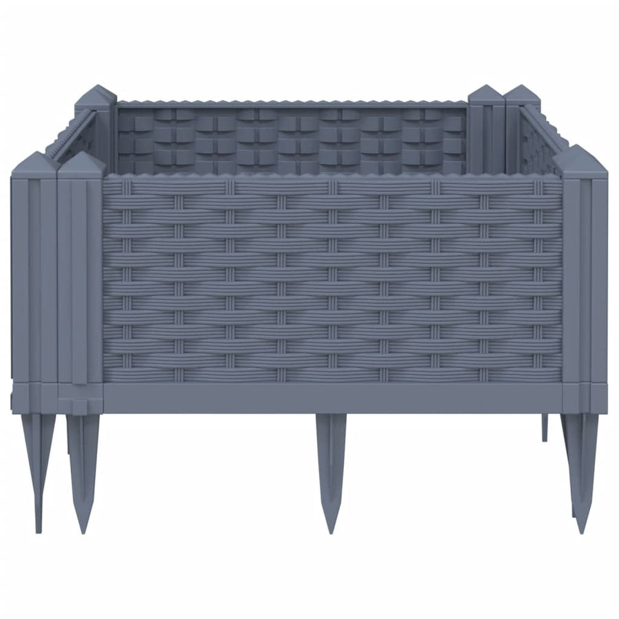 Plantenbak met pinnen 42,5x42,5x28,5 cm polypropeen grijs