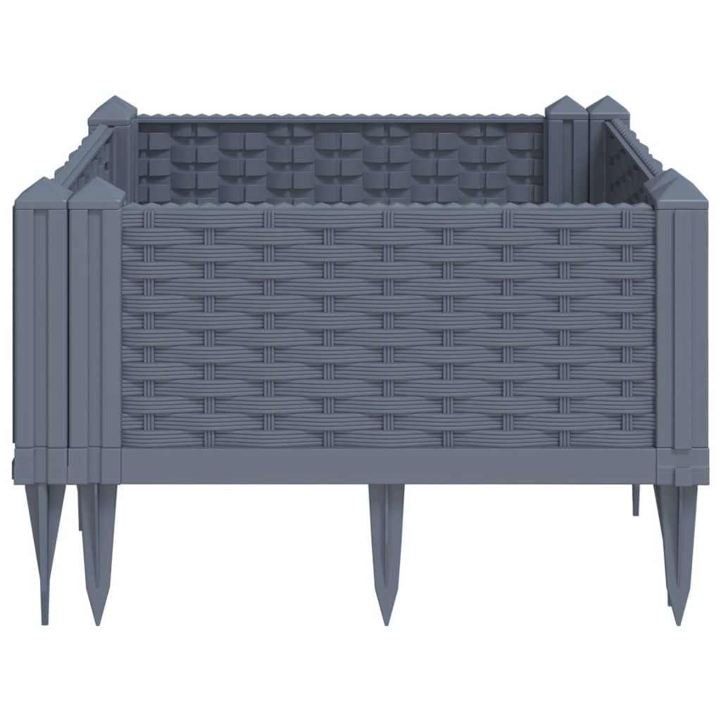 Plantenbak met pinnen 42,5x42,5x28,5 cm polypropeen grijs