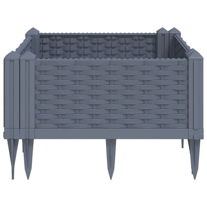 Plantenbak met pinnen 42,5x42,5x28,5 cm polypropeen grijs