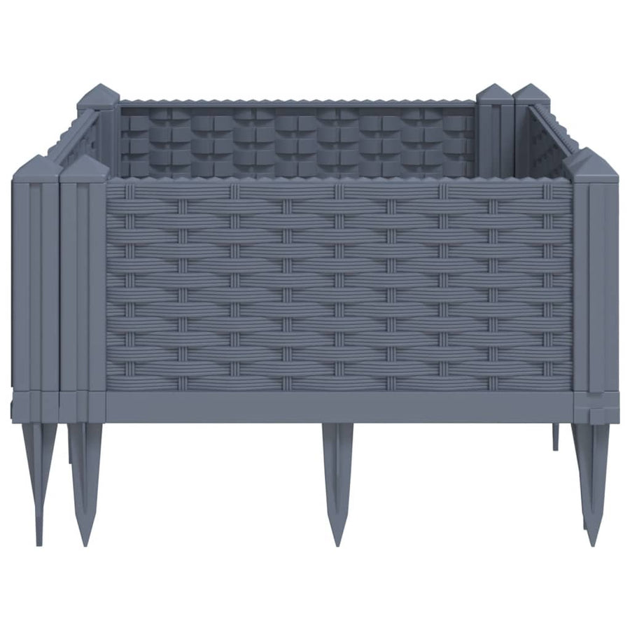 Plantenbak met pinnen 42,5x42,5x28,5 cm polypropeen grijs
