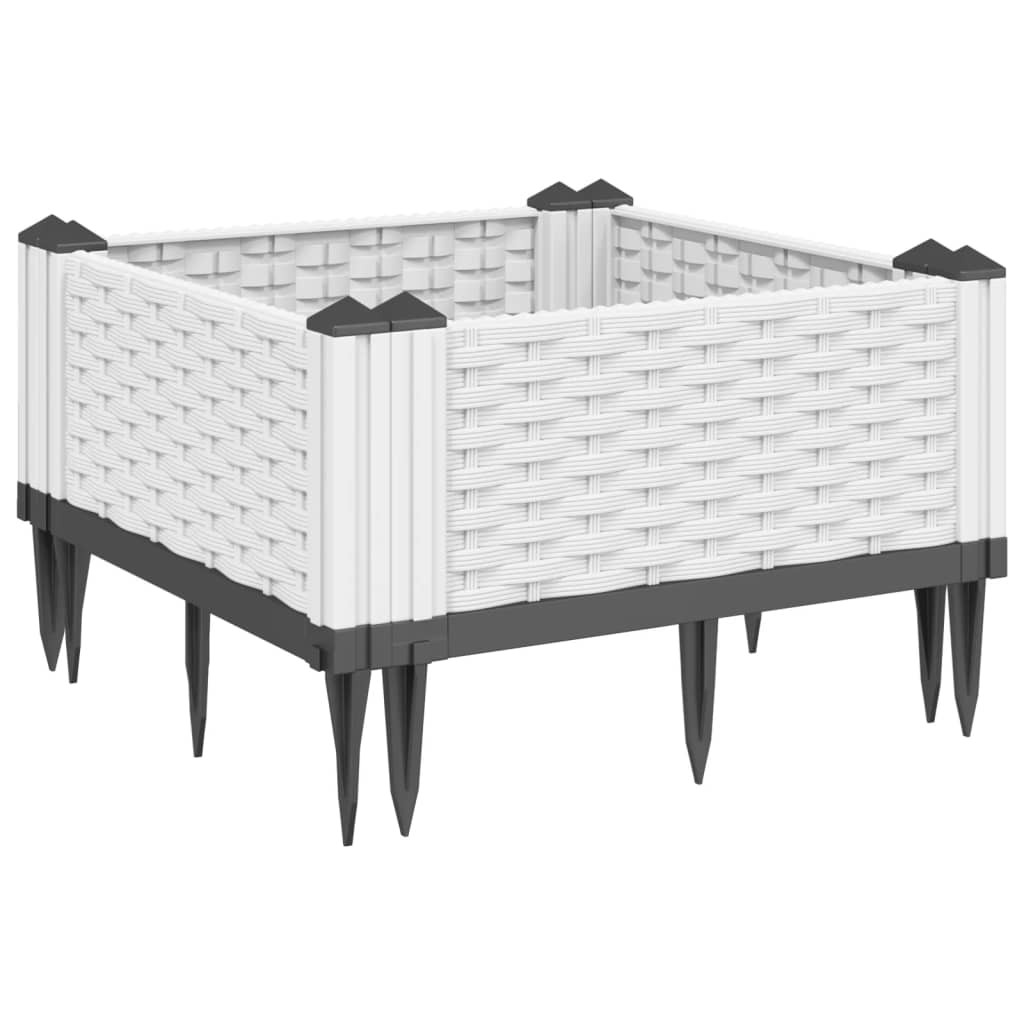 Plantenbak met pinnen 42,5x42,5x28,5 cm polypropeen wit