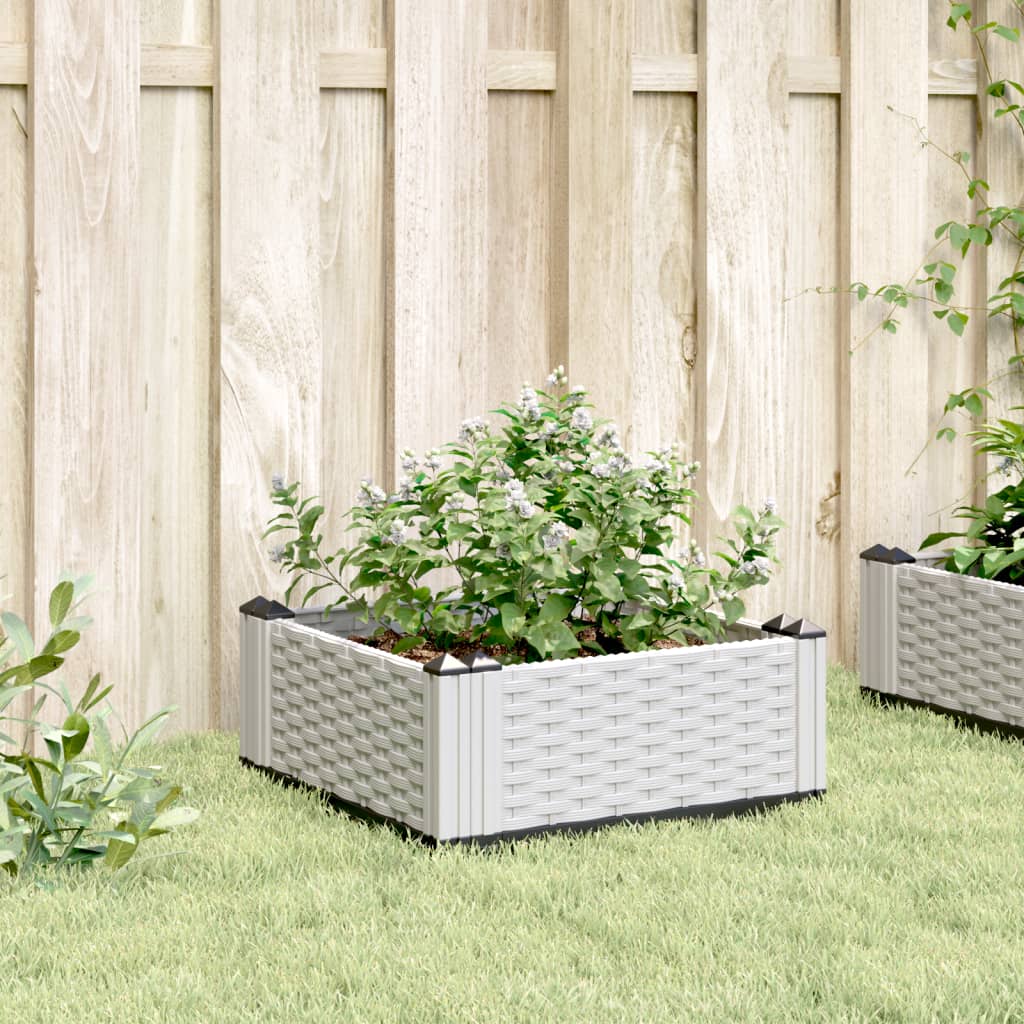 Plantenbak met pinnen 42,5x42,5x28,5 cm polypropeen wit