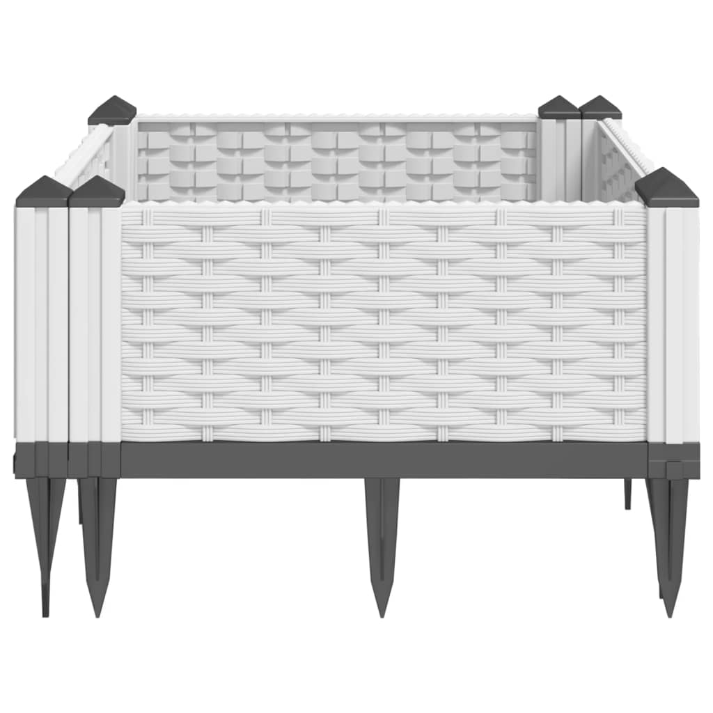 Plantenbak met pinnen 42,5x42,5x28,5 cm polypropeen wit