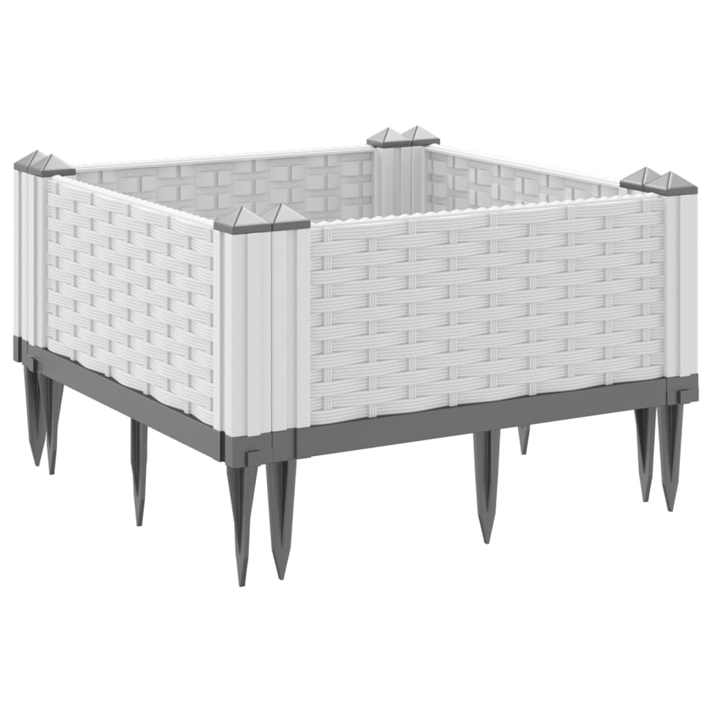 Plantenbak met pinnen 42,5x42,5x28,5 cm polypropeen wit