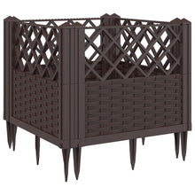 Plantenbak met pinnen 43,5x43,5x43,5 cm polypropeen bruin