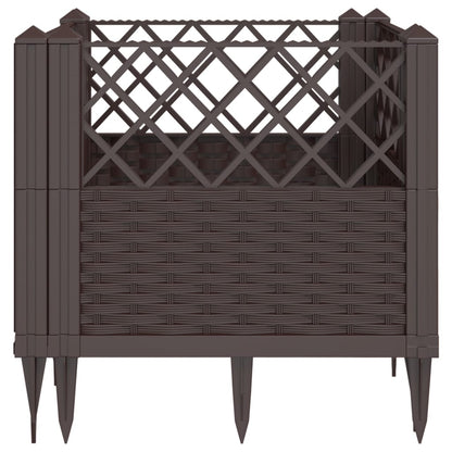 Plantenbak met pinnen 43,5x43,5x43,5 cm polypropeen bruin