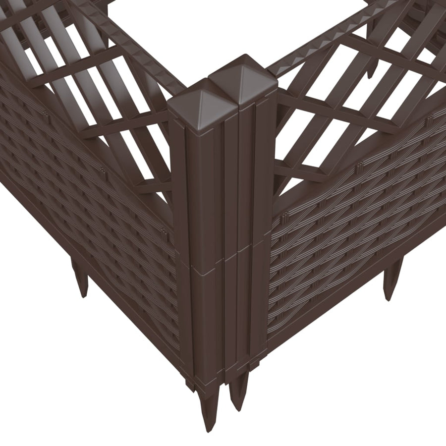 Plantenbak met pinnen 43,5x43,5x43,5 cm polypropeen bruin