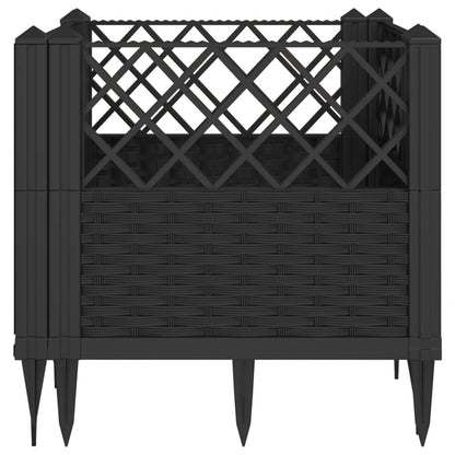 Plantenbak met pinnen 43,5x43,5x43,5 cm polypropeen zwart