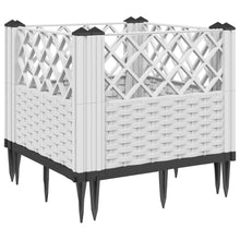 Plantenbak met pinnen 43,5x43,5x43,5 cm polypropeen wit