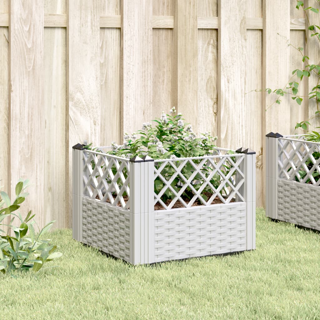 Plantenbak met pinnen 43,5x43,5x43,5 cm polypropeen wit