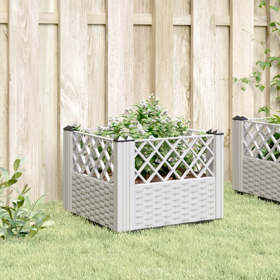 Plantenbak met pinnen 43,5x43,5x43,5 cm polypropeen wit