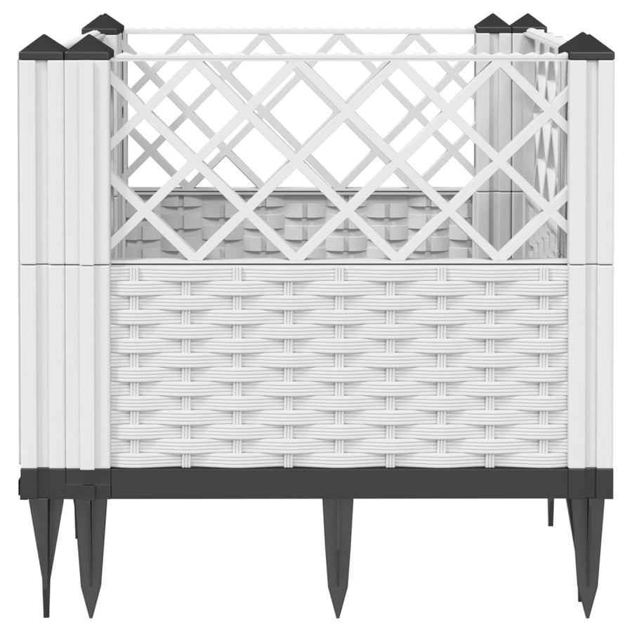 Plantenbak met pinnen 43,5x43,5x43,5 cm polypropeen wit