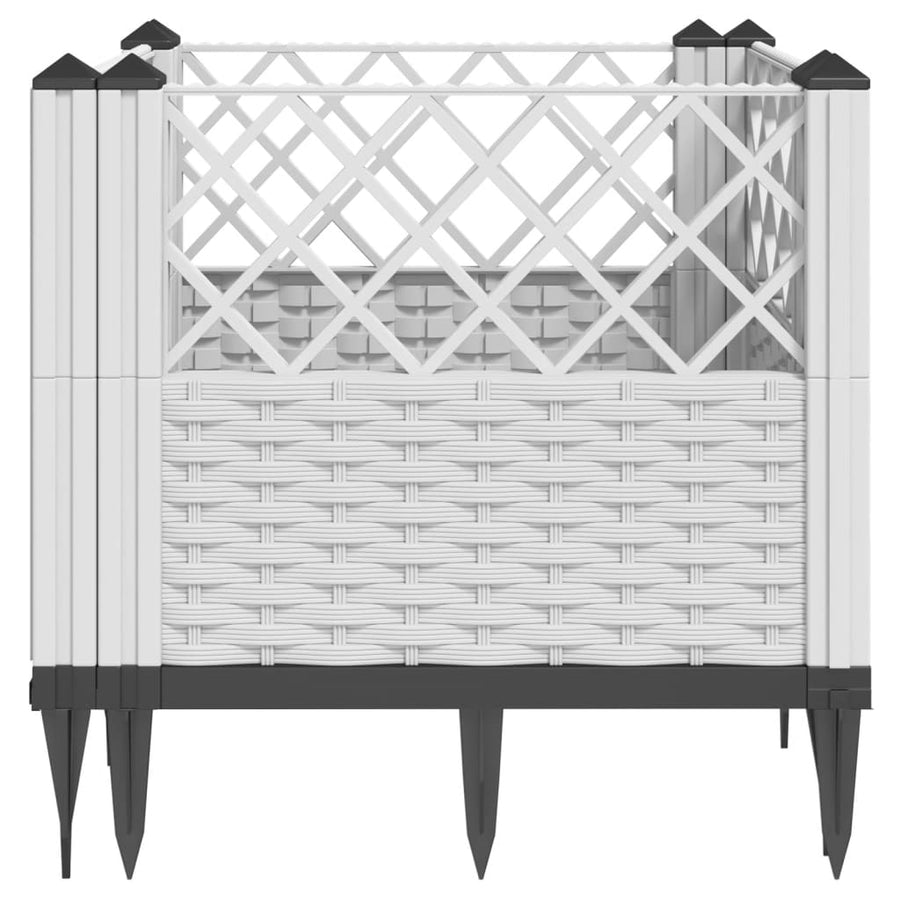 Plantenbak met pinnen 43,5x43,5x43,5 cm polypropeen wit