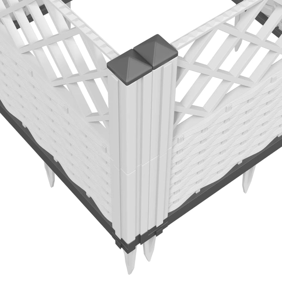 Plantenbak met pinnen 43,5x43,5x43,5 cm polypropeen wit