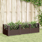 Planter with pins 123.5x43.5x43.5 cm polypropylene brown