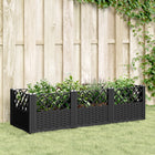 Planter with pegs 123.5x43.5x43.5 cm polypropylene black