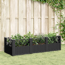 Plantenbak met pinnen 123,5x43,5x43,5 cm polypropeen zwart