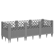 Plantenbak met pinnen 123,5x43,5x43,5 cm polypropeen lichtgrijs