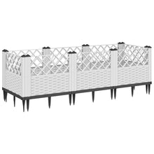 Plantenbak met pinnen 123,5x43,5x43,5 cm polypropeen wit