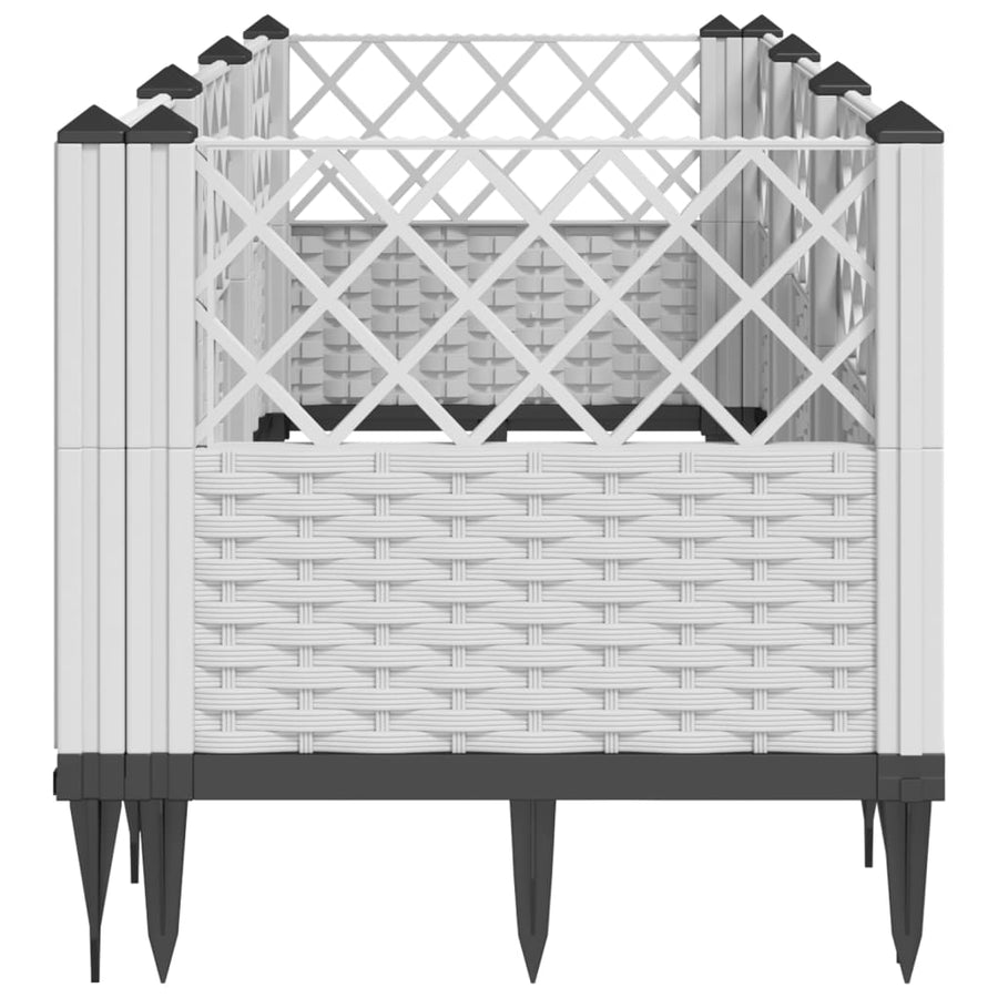 Plantenbak met pinnen 123,5x43,5x43,5 cm polypropeen wit