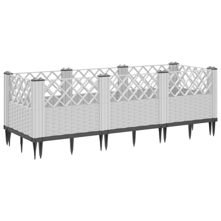 Plantenbak met pinnen 123,5x43,5x43,5 cm polypropeen wit