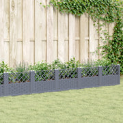 Plantenbak modulair 363,5x43,5x43,5 cm polypropeen blauwgrijs