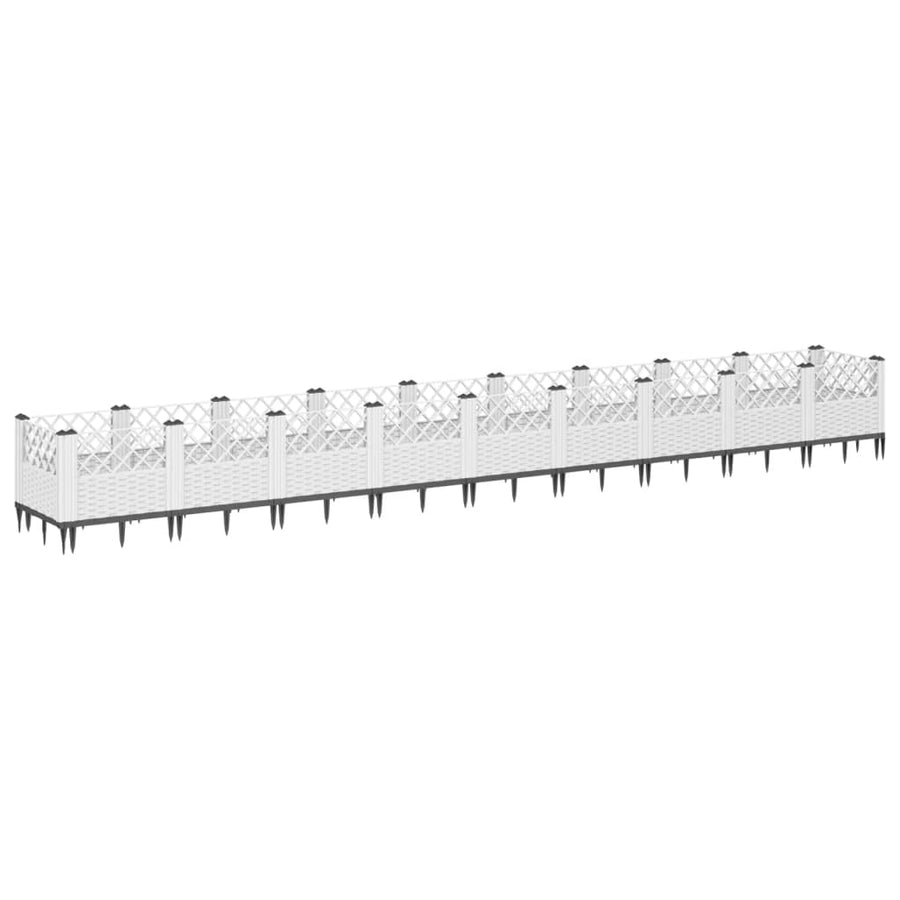 Plantenbak met pinnen 363,5x43,5x43,5 cm polypropeen wit