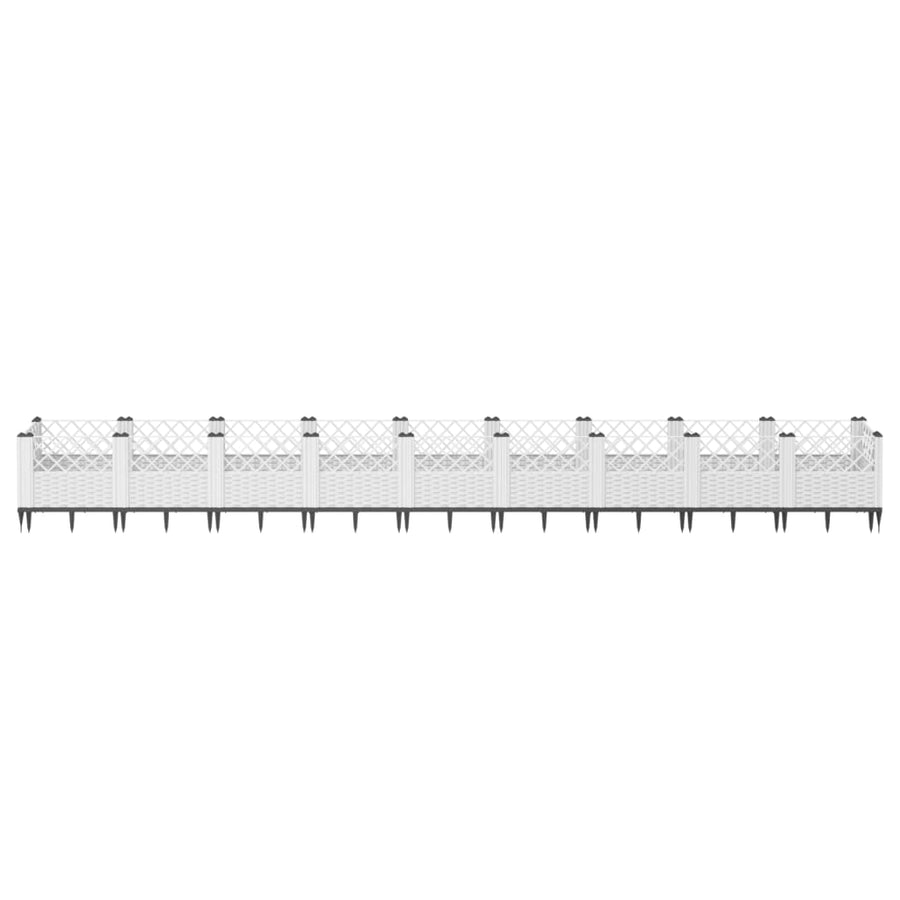 Plantenbak met pinnen 363,5x43,5x43,5 cm polypropeen wit