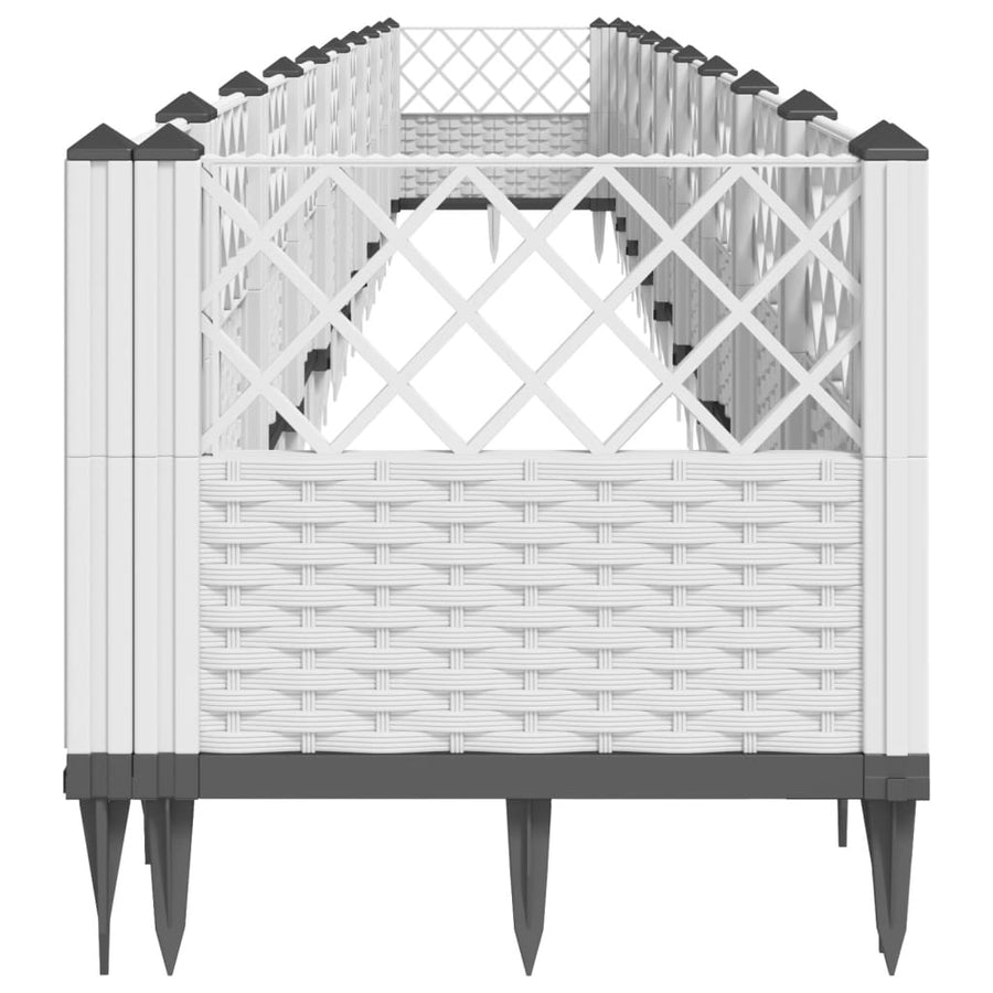 Plantenbak met pinnen 363,5x43,5x43,5 cm polypropeen wit