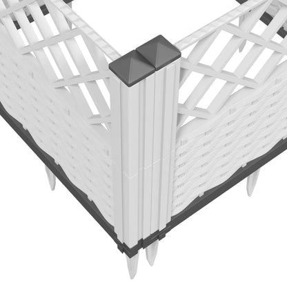 Plantenbak met pinnen 363,5x43,5x43,5 cm polypropeen wit