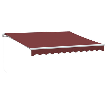 Luifel handmatig uittrekbaar met LED 300x250 cm bordeauxrood
