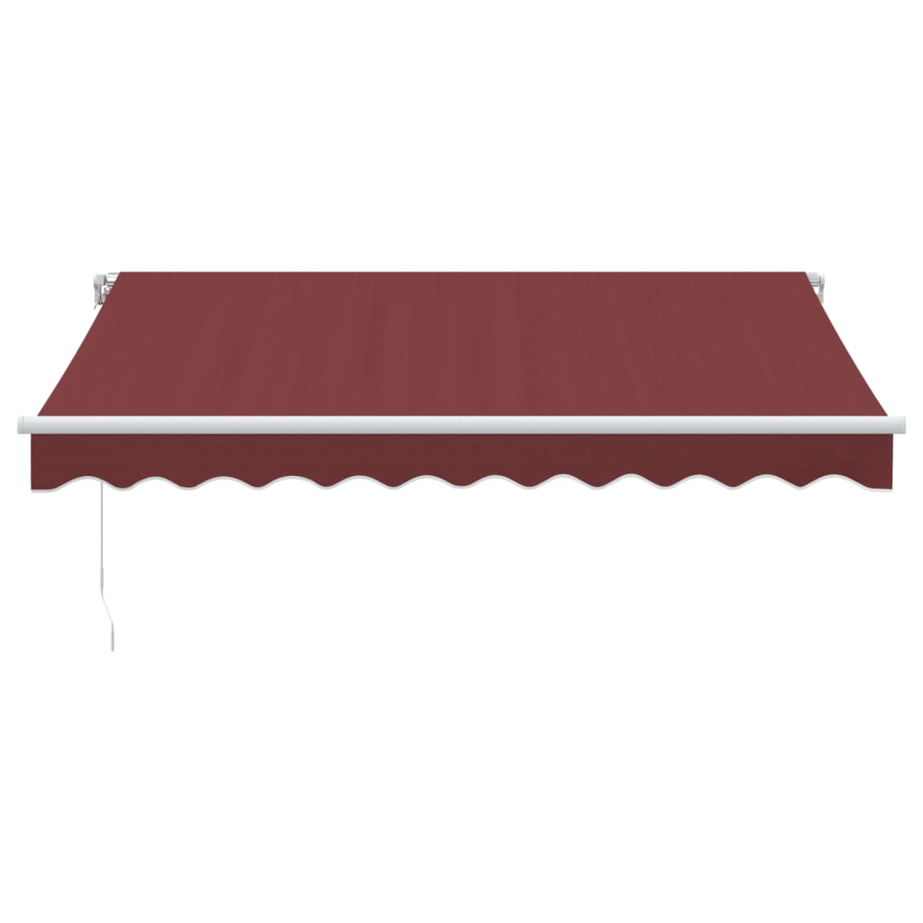 Luifel handmatig uittrekbaar met LED 300x250 cm bordeauxrood