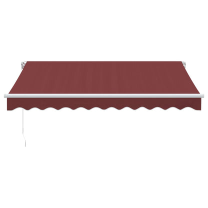 Luifel handmatig uittrekbaar met LED 300x250 cm bordeauxrood