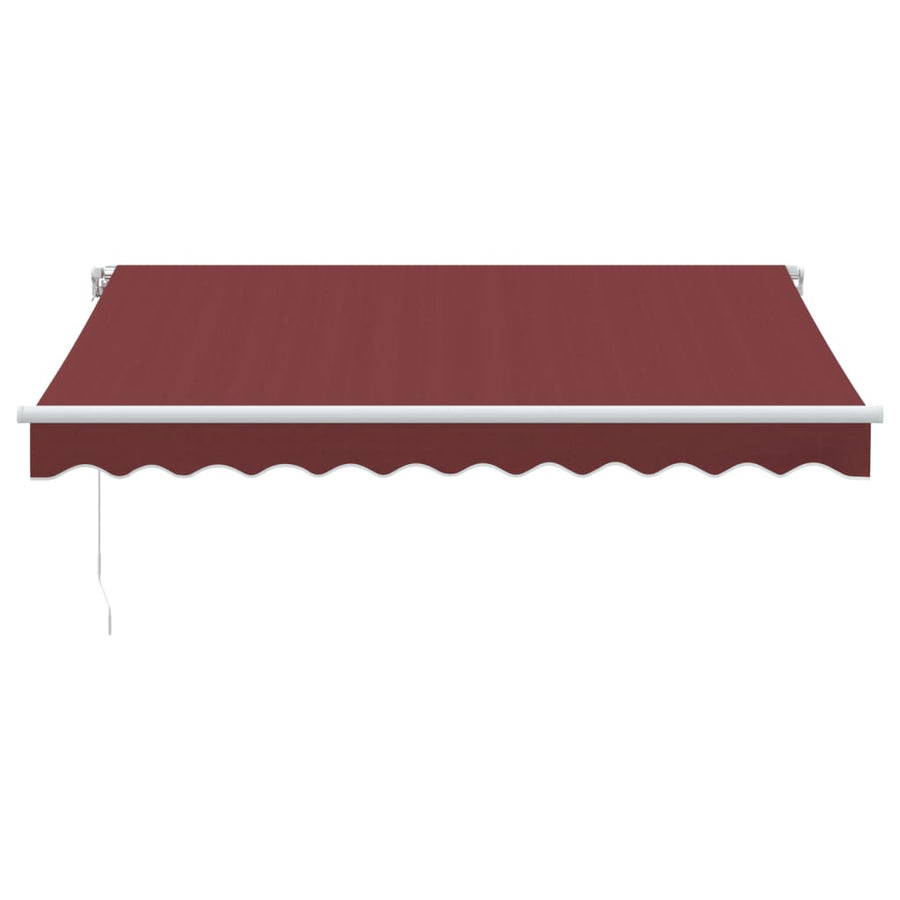 Luifel handmatig uittrekbaar met LED 300x250 cm bordeauxrood