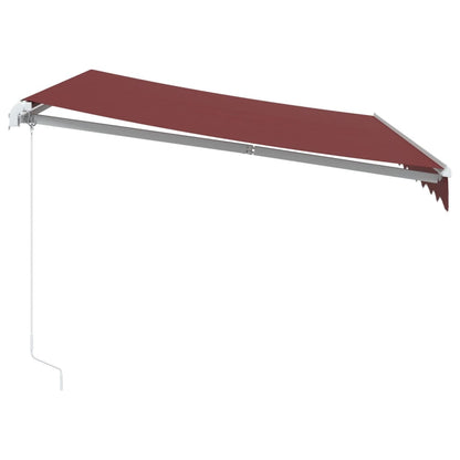 Luifel handmatig uittrekbaar met LED 300x250 cm bordeauxrood