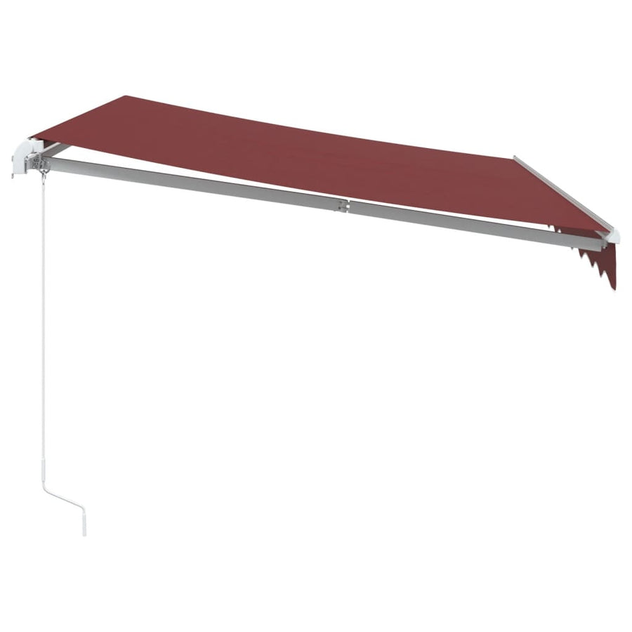 Luifel handmatig uittrekbaar met LED 300x250 cm bordeauxrood