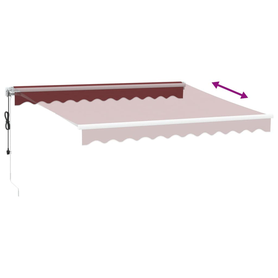 Luifel automatisch uittrekbaar 300x250 cm bordeauxrood